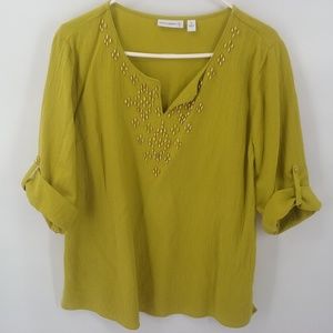 Susan Graver green embellished tunic